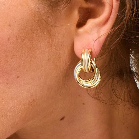 Roxanne Assoulin The Lush Link Earrings Two Tone - Picture 1 of 4